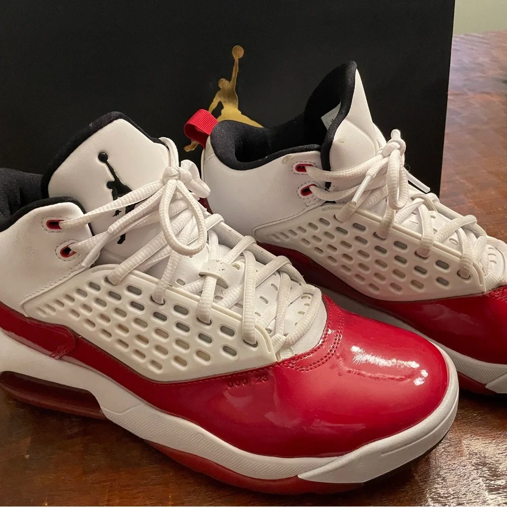 Air Jordan Red and White Sneakers - Picture 2 of 2